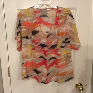 Anthropologie Maeve Tiburon silk blouse